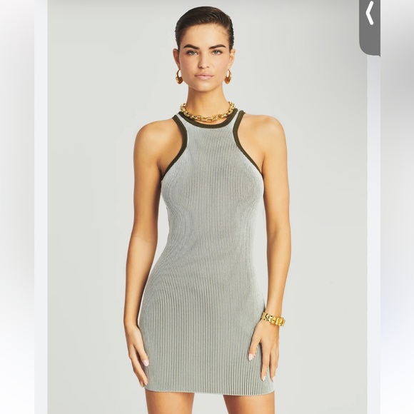 SER.O.YA Dresses & Skirts - NWOT SER.O.YA Jill Ribbed Halter Mini Dress With Zip Up Back